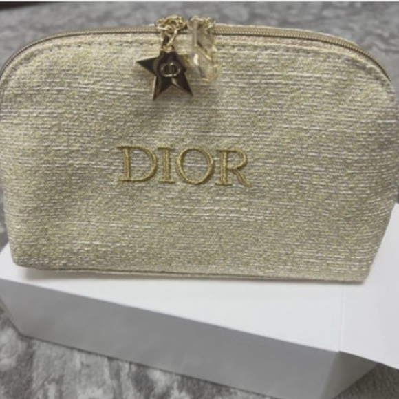 Stunning DIOR Beauty Gold Makeup Bag Pouch New in box Limited Edition - Picture 1 of 13